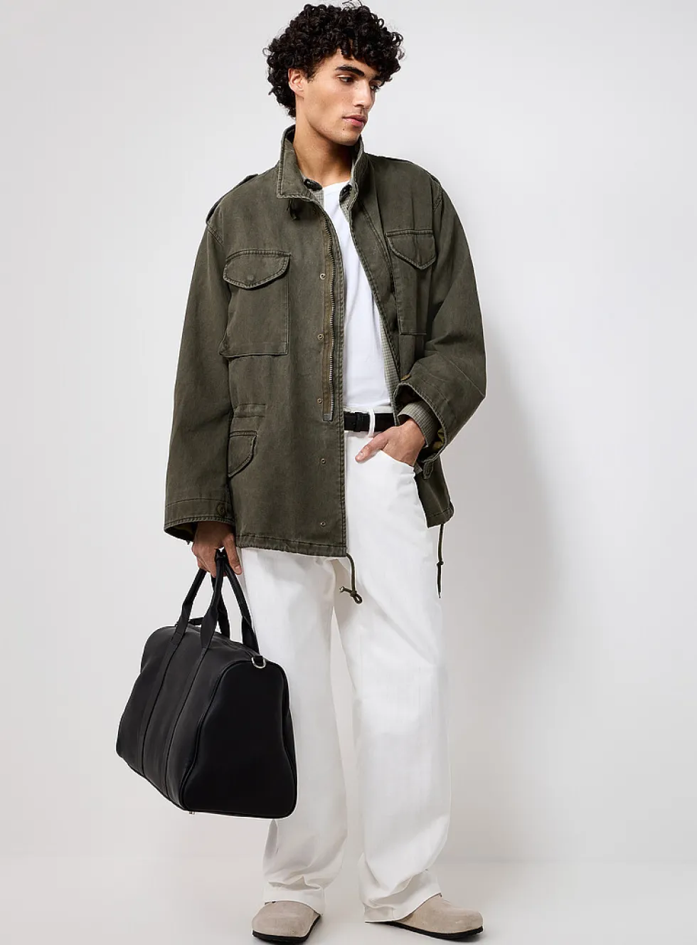 Muted colour utility jacket