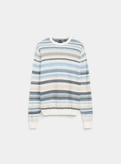 Muted mixed-stripe sweater