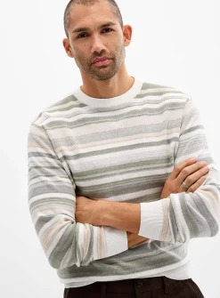 Muted mixed-stripe sweater