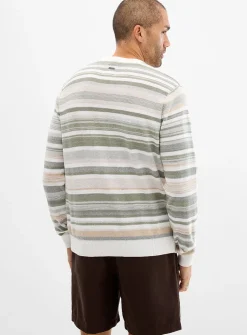 Muted mixed-stripe sweater
