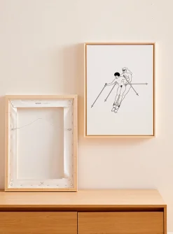 Naked skiers art print