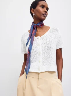 Nala pure cotton short-sleeve cardigan