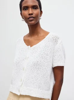Nala pure cotton short-sleeve cardigan