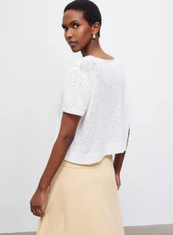Nala pure cotton short-sleeve cardigan