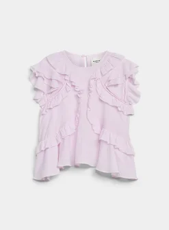 Nalou ruffled cotton voile top