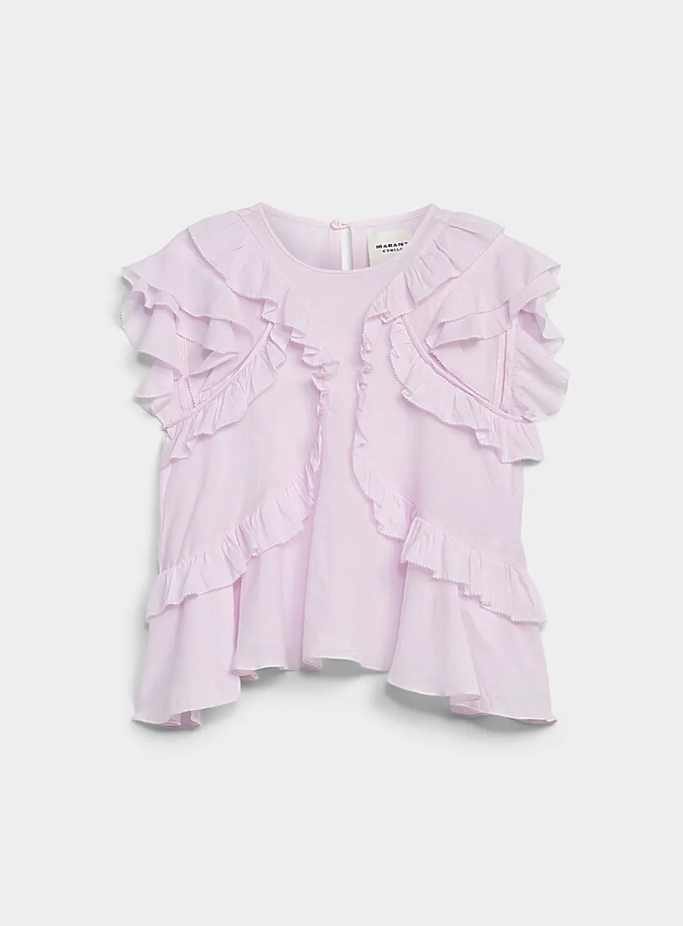 Nalou ruffled cotton voile top