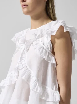 Nalou ruffled cotton voile top