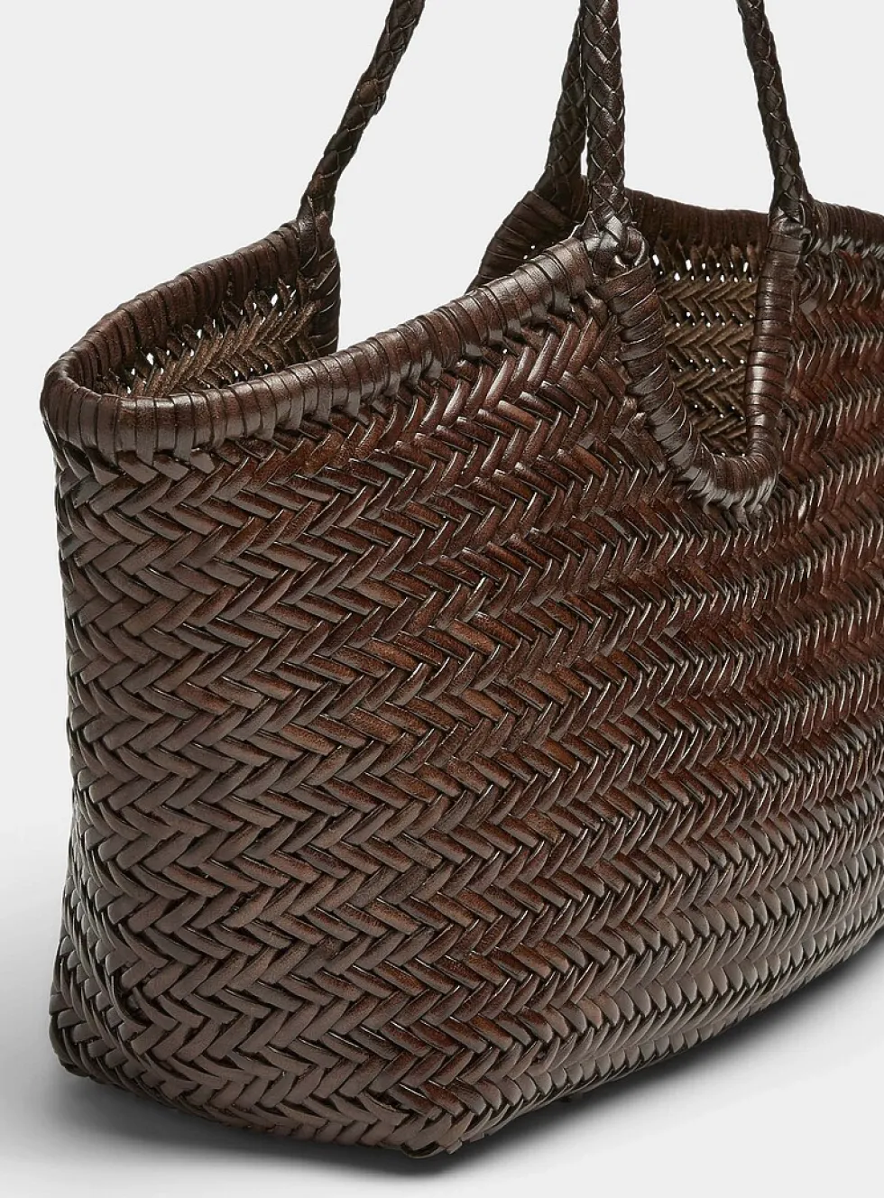 Nantucket braided leather large basket bag