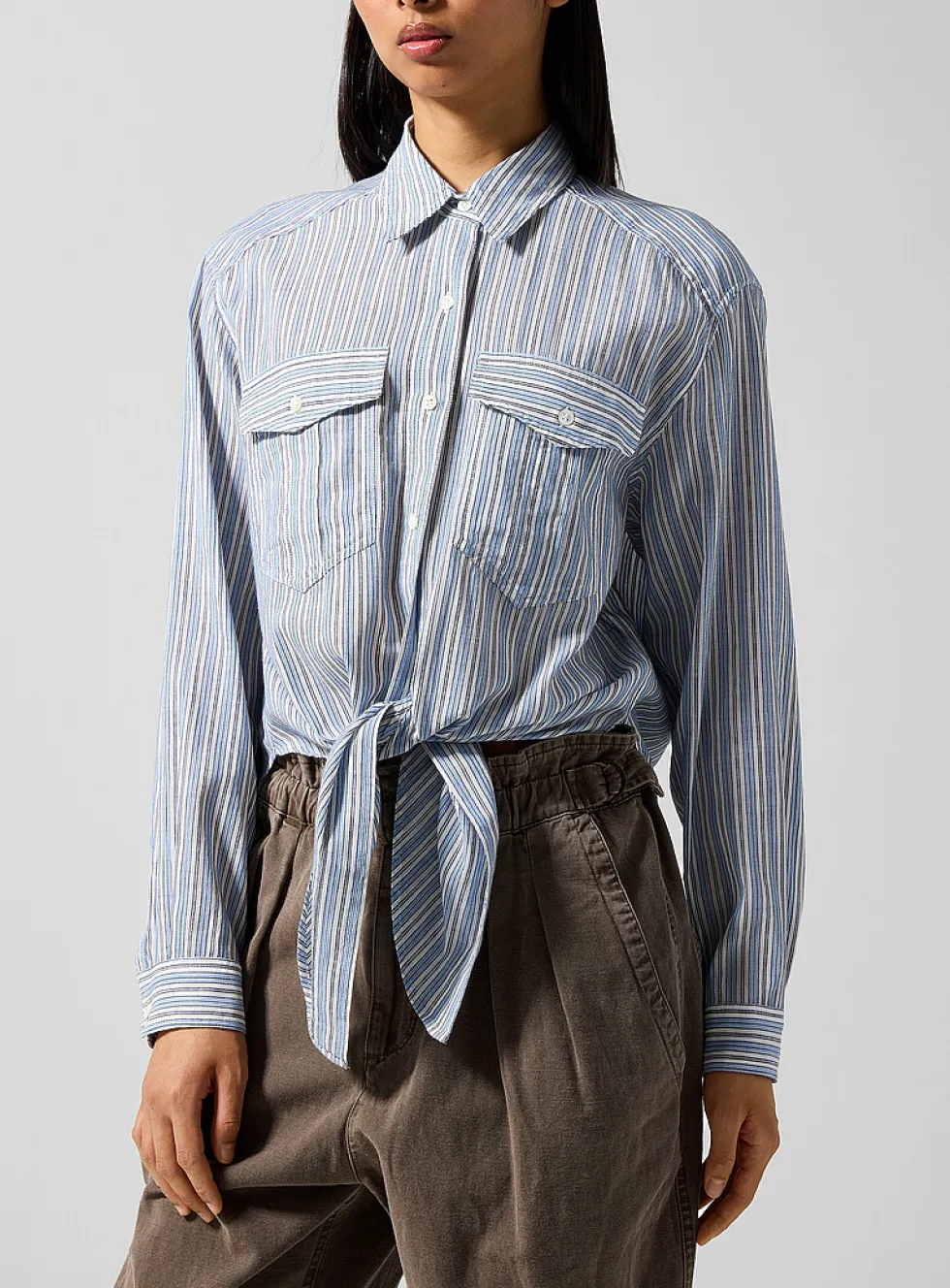 Nath tie-up cotton voile blouse