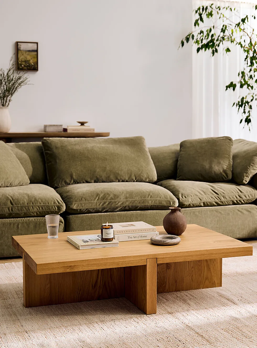 Natural oak coffee table