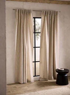 Natural pinstripe curtain