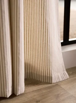 Natural pinstripe curtain