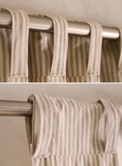 Natural pinstripe curtain