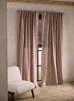 Natural pinstripe curtain