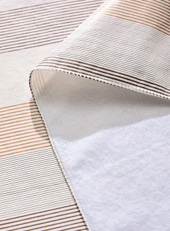 Natural stripes vinyl tablecloth