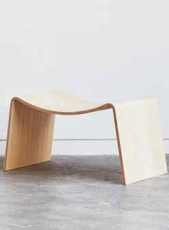 Natural wood wavy stool