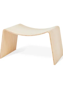 Natural wood wavy stool