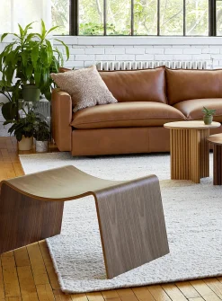 Natural wood wavy stool
