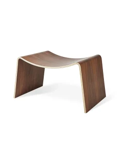 Natural wood wavy stool