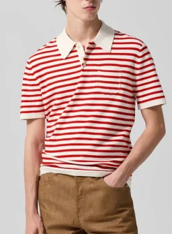Nautical stripes knit polo