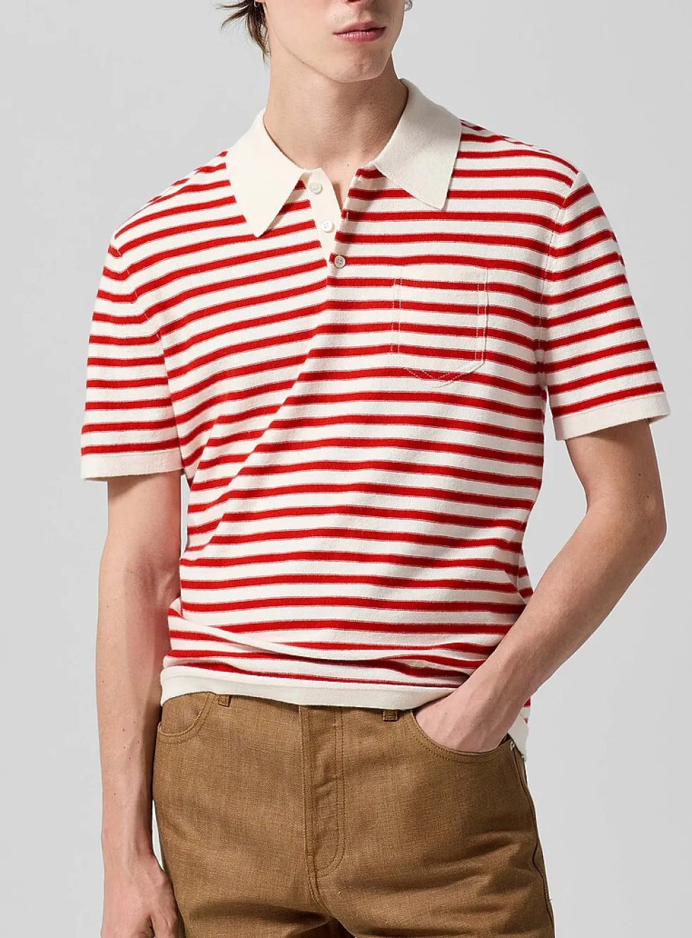 Nautical stripes knit polo