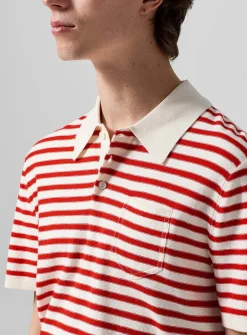Nautical stripes knit polo