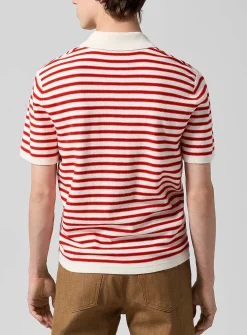 Nautical stripes knit polo