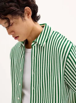 Nautical-stripe knit shirt