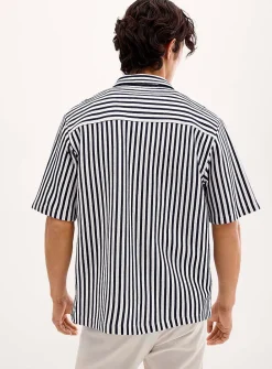 Nautical-stripe knit shirt