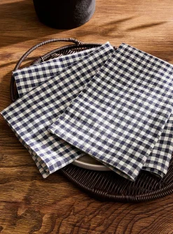 Navy blue gingham napkins