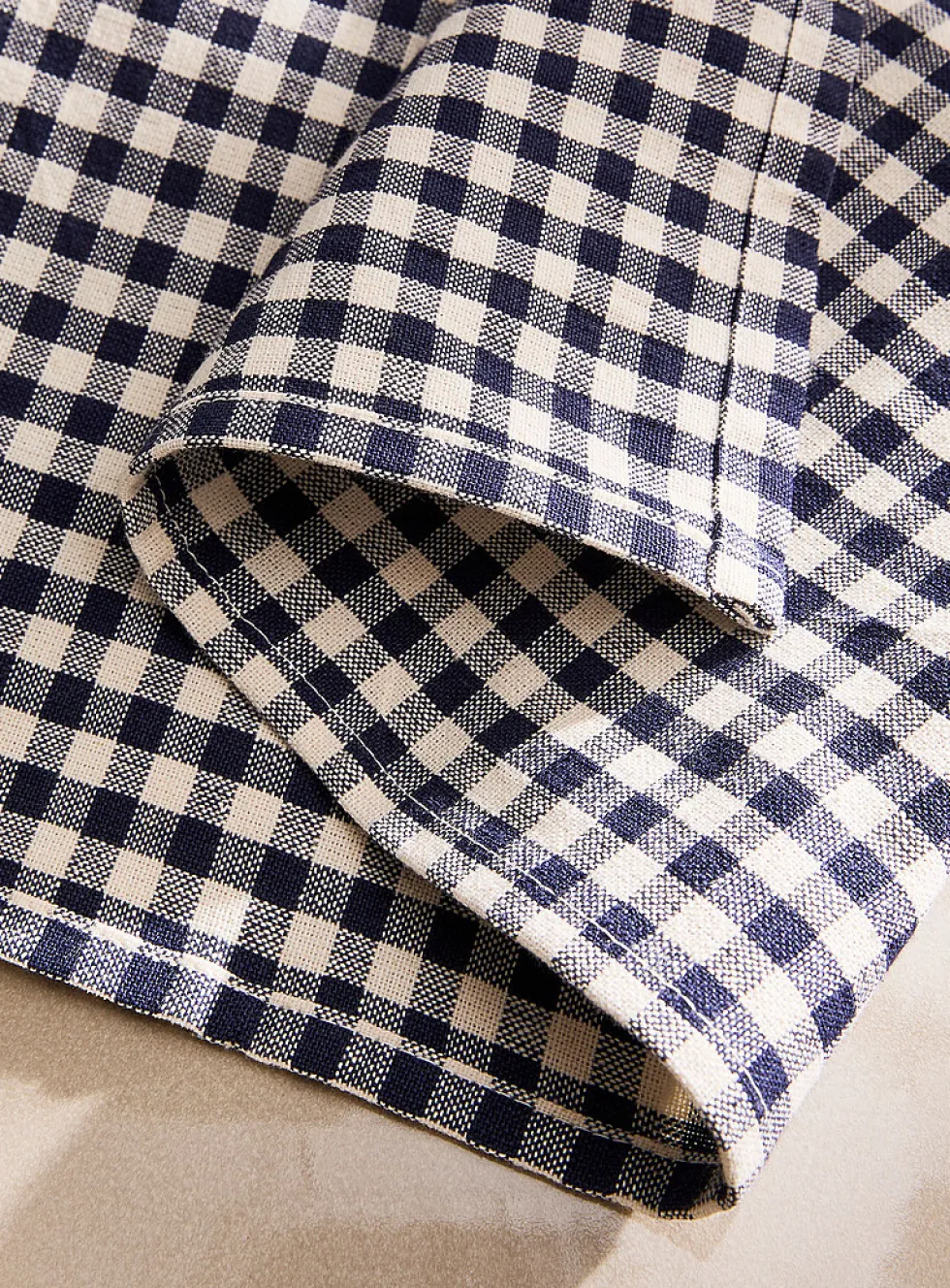 Navy blue gingham napkins