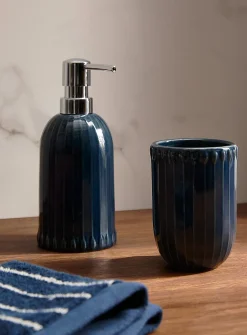 Navy blue vertical grooved accessories