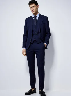 Navy 3-piece piqué suit