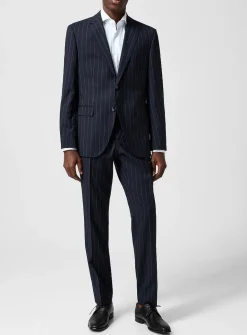 Navy pinstripe suit