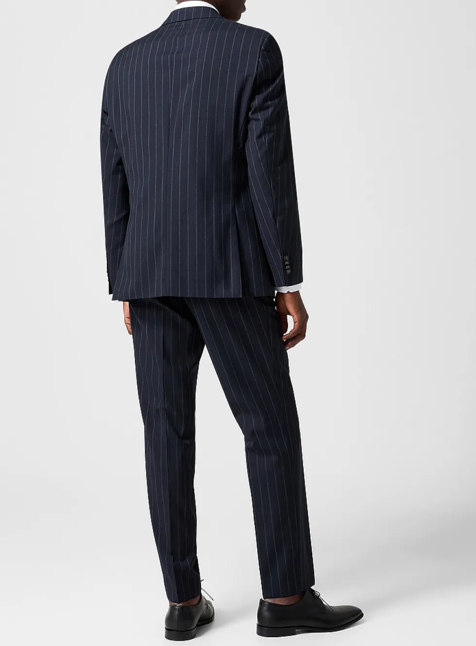 Navy pinstripe suit