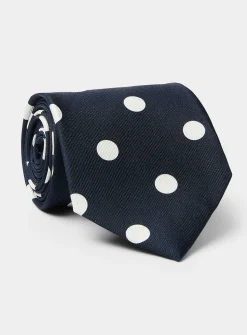 Navy polkadot tie