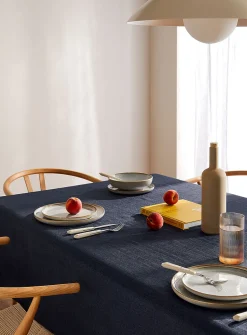 Navy textured tablecloth