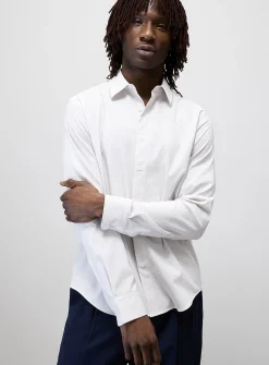 Needle-stripe seersucker shirt