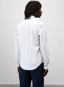 Needle-stripe seersucker shirt