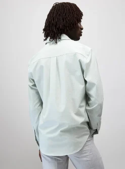 Needle-stripe seersucker shirt