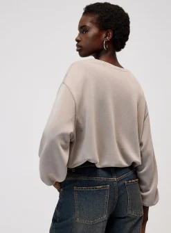 Neoprene effect puff sweatshirt