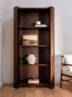 Nera dark brown mahogany bookcase