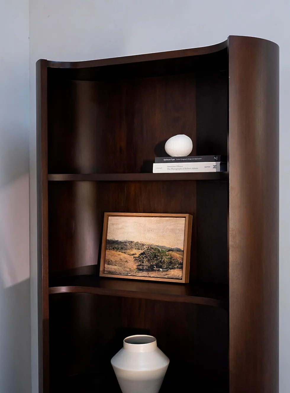 Nera dark brown mahogany bookcase