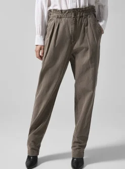 Neriah cotton-linen blend pleated pant