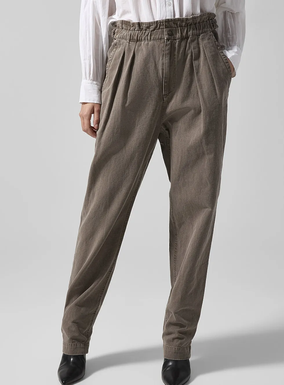 Neriah cotton-linen blend pleated pant
