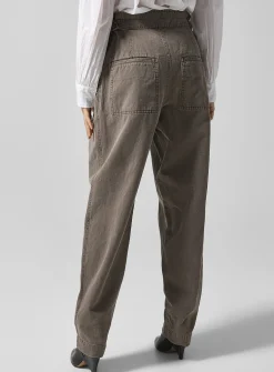Neriah cotton-linen blend pleated pant