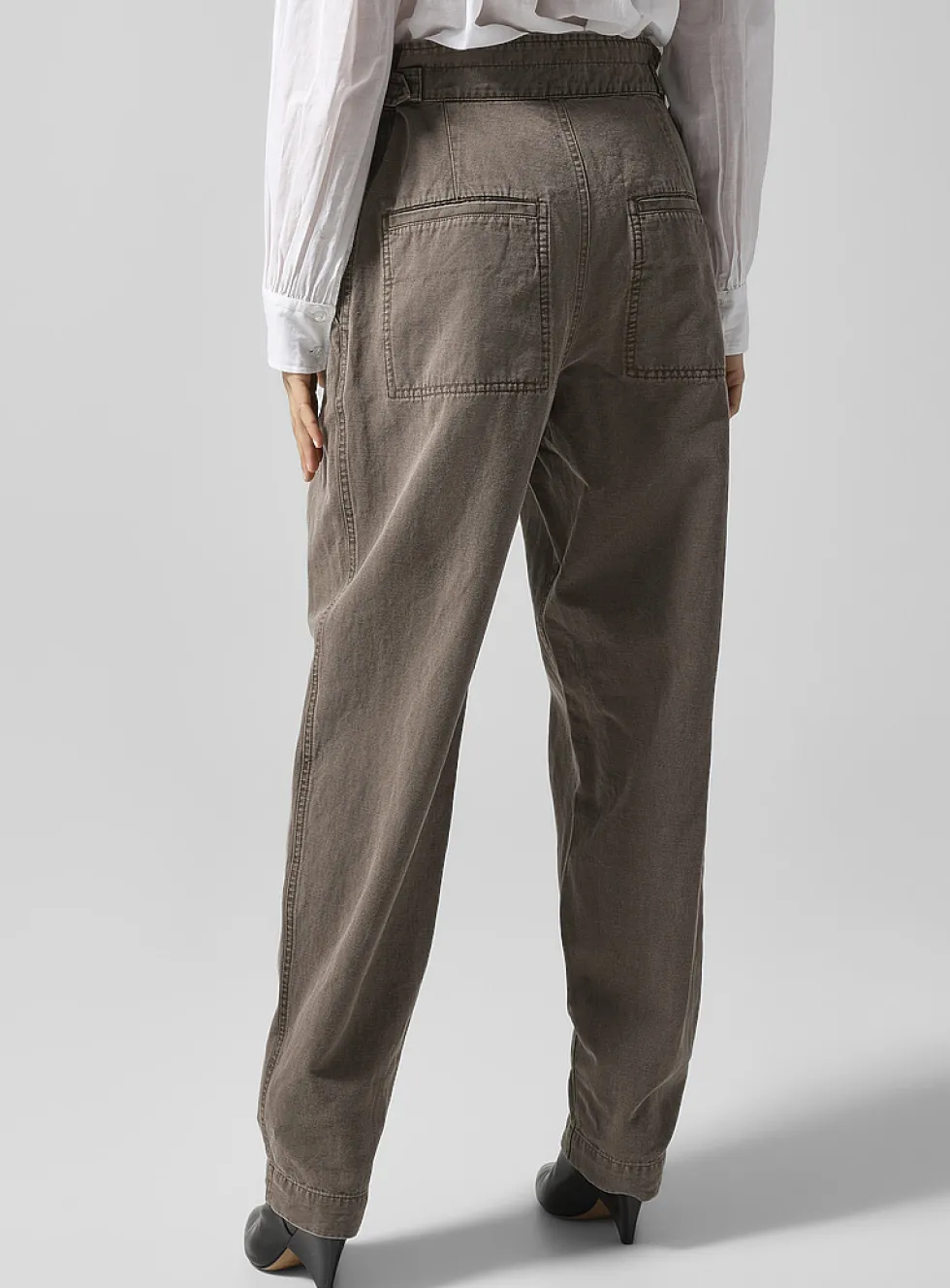 Neriah cotton-linen blend pleated pant