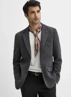 Neutral bird's eye knit jacket