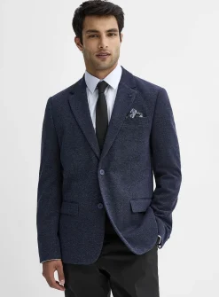 Neutral bird's eye knit jacket