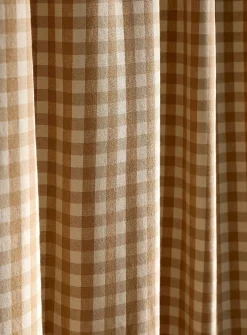 Neutral gingham shower curtain